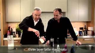 aerolatte  milk frother makes three layer caffè latte macchiato [upl. by Ordnajela]