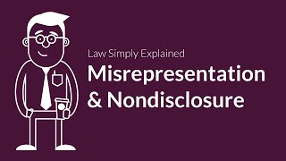 Misrepresentation and Nondisclosure  Contracts  Defenses amp Excuses [upl. by Enywad]