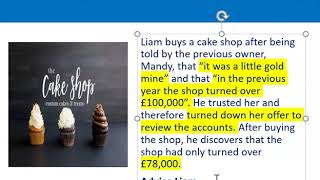 How to apply misrepresentation Liam cupcake scenario [upl. by Narton]