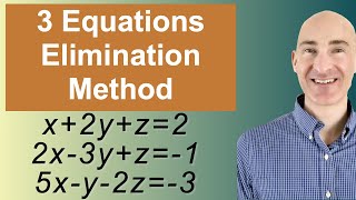 Solving Systems of 3 Equations Elimination [upl. by Luckin107]