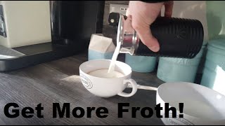 How to Get More Froth from Your Nespresso Coffee Aeroccino  Nespresso tips and help [upl. by Adnoek688]