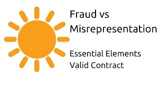 Fraud vs Misrepresentation  Other Essential Elements of a Valid Contract  CA CPT  CS amp CMA [upl. by Mord]